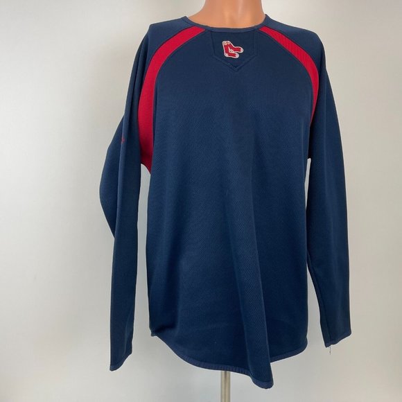 Majestic Boston Red Sox Therma Base Sweatshirt MLB Cooperstown Baseball Size M - Picture 2 of 5